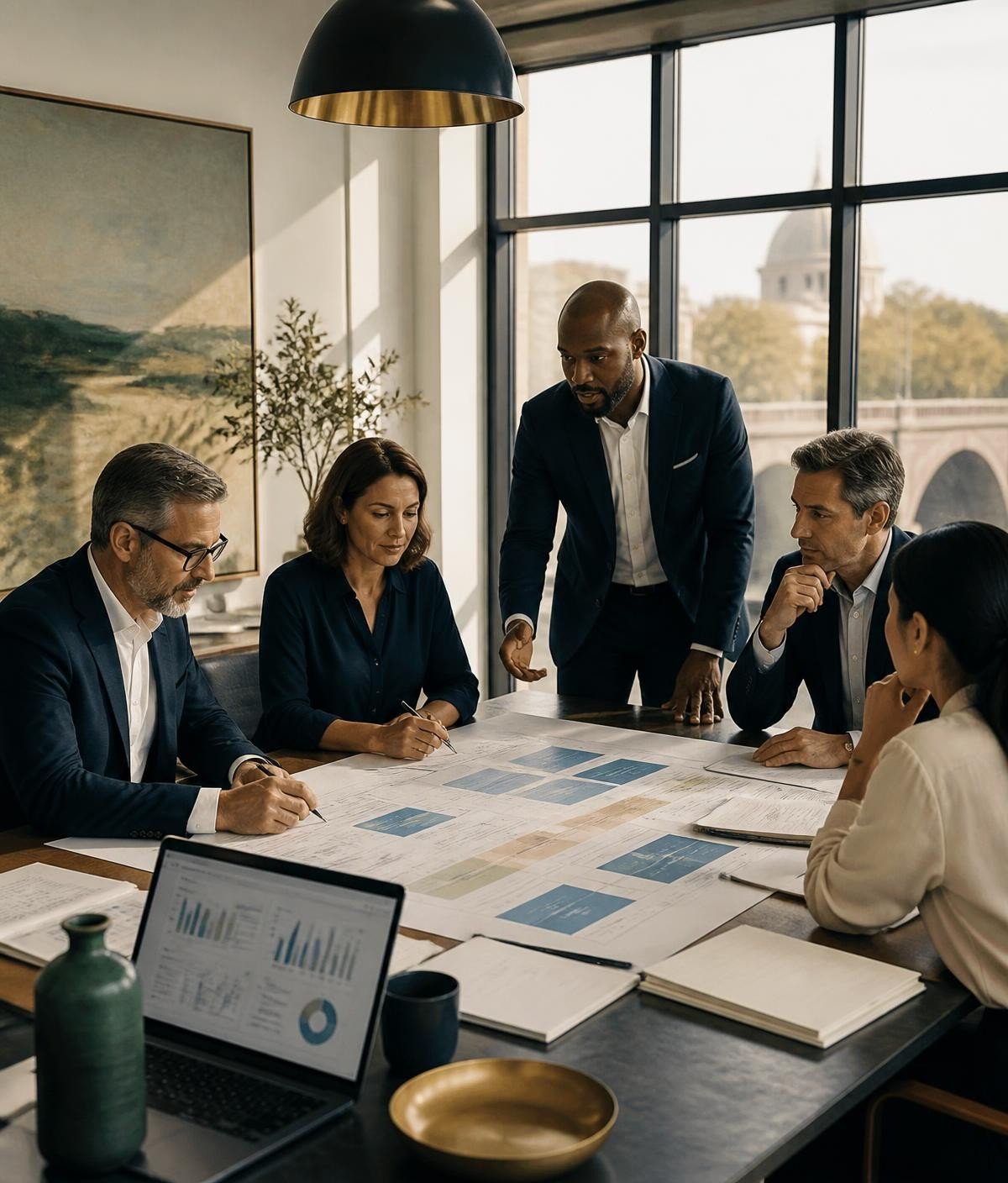 Paul Trading specialists reviewing a strategic operating plan
